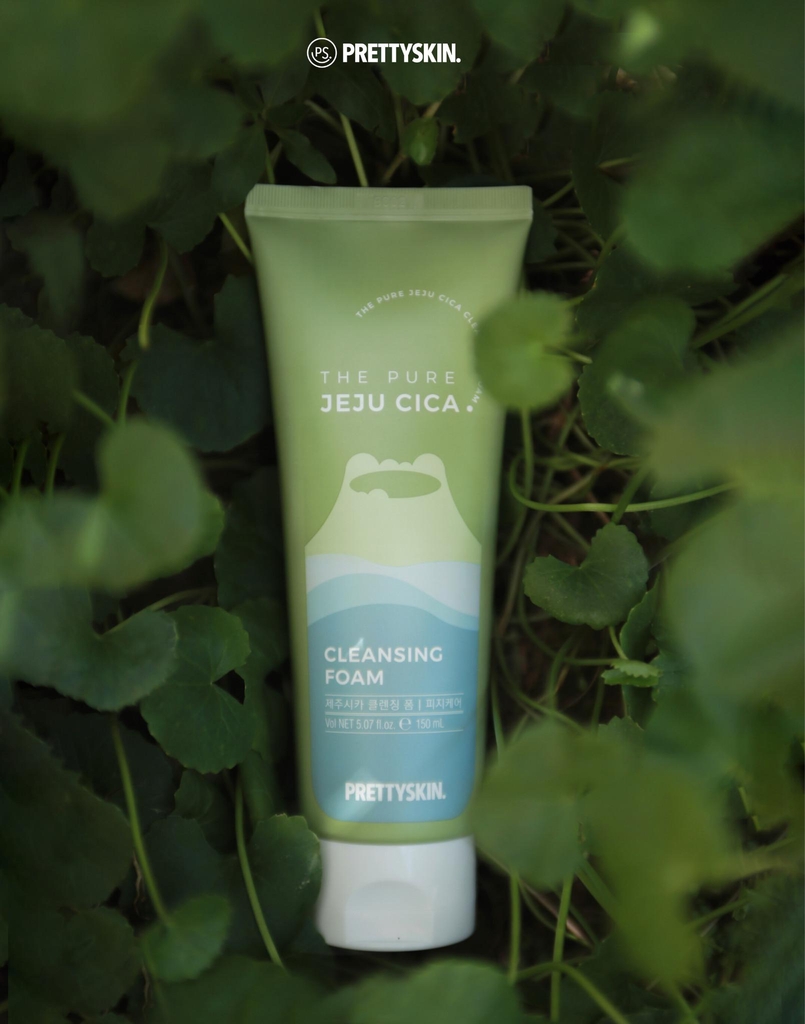 Sữa Rửa Mặt Rau Má Prettyskin The Pure Jeju Cica Cleansing Foam 150ml
