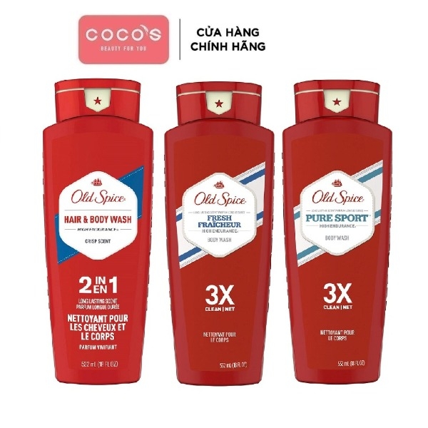 Gel Tắm Gội Mam 2in1 Old Spice High Endurance Body Wash 532ml
