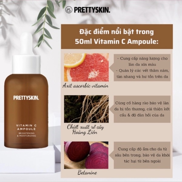 Tinh Chất Prettyskin Dưỡng Trắng Vitamin C Ampoule 50ml