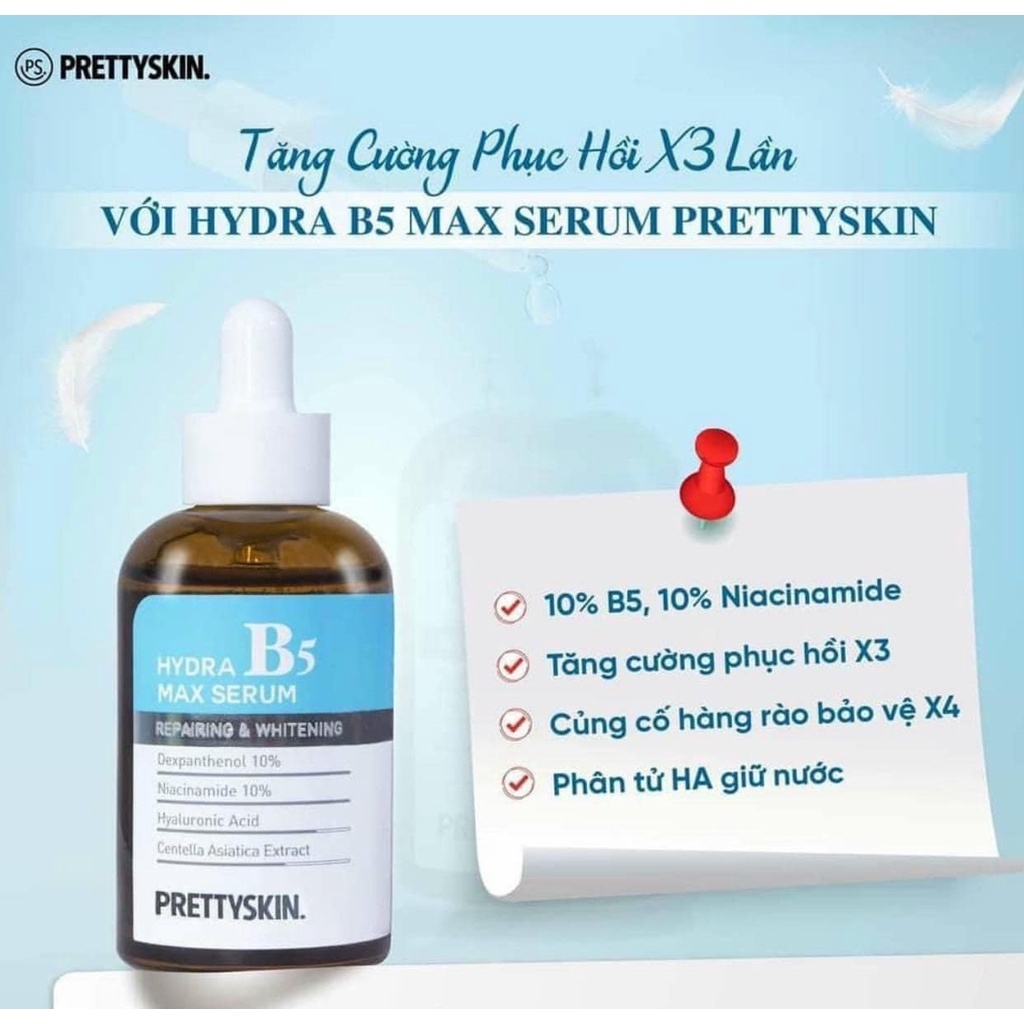 Tinh Chất Phục Hồi Dưỡng Trắng Da Prettyskin Hydra Max Serum B5 50ml