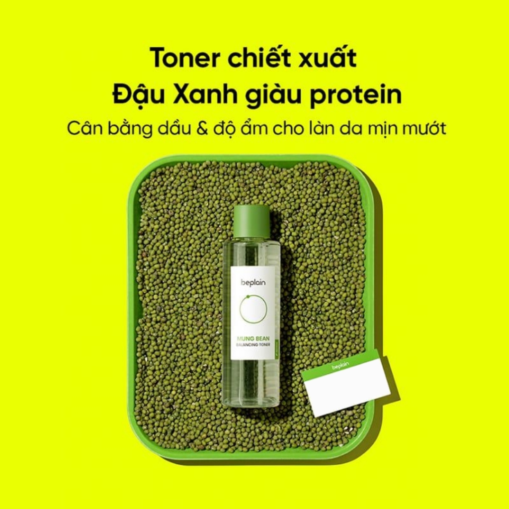 Toner Beplain Mung Bean Balancing Chứa PHA Cân Bằng Độ pH Cấp Ẩm Cho Da 50ml/200ml