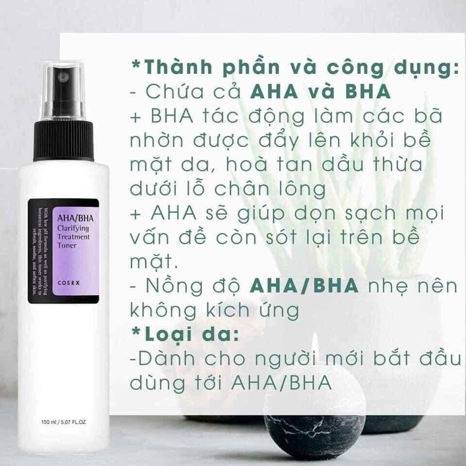 Nước Hoa Hồng COSRX Chứa AHA / BHA Tẩy Tế Bào Chết Làm Sáng Da Giảm Mụn 150ml