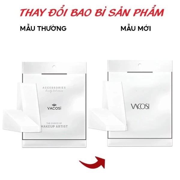 Bông Phấn Ướt Tam Giác Vacosi Pro Wedge Pro Sponge Pro (Bịch 12 Miếng) - PU01