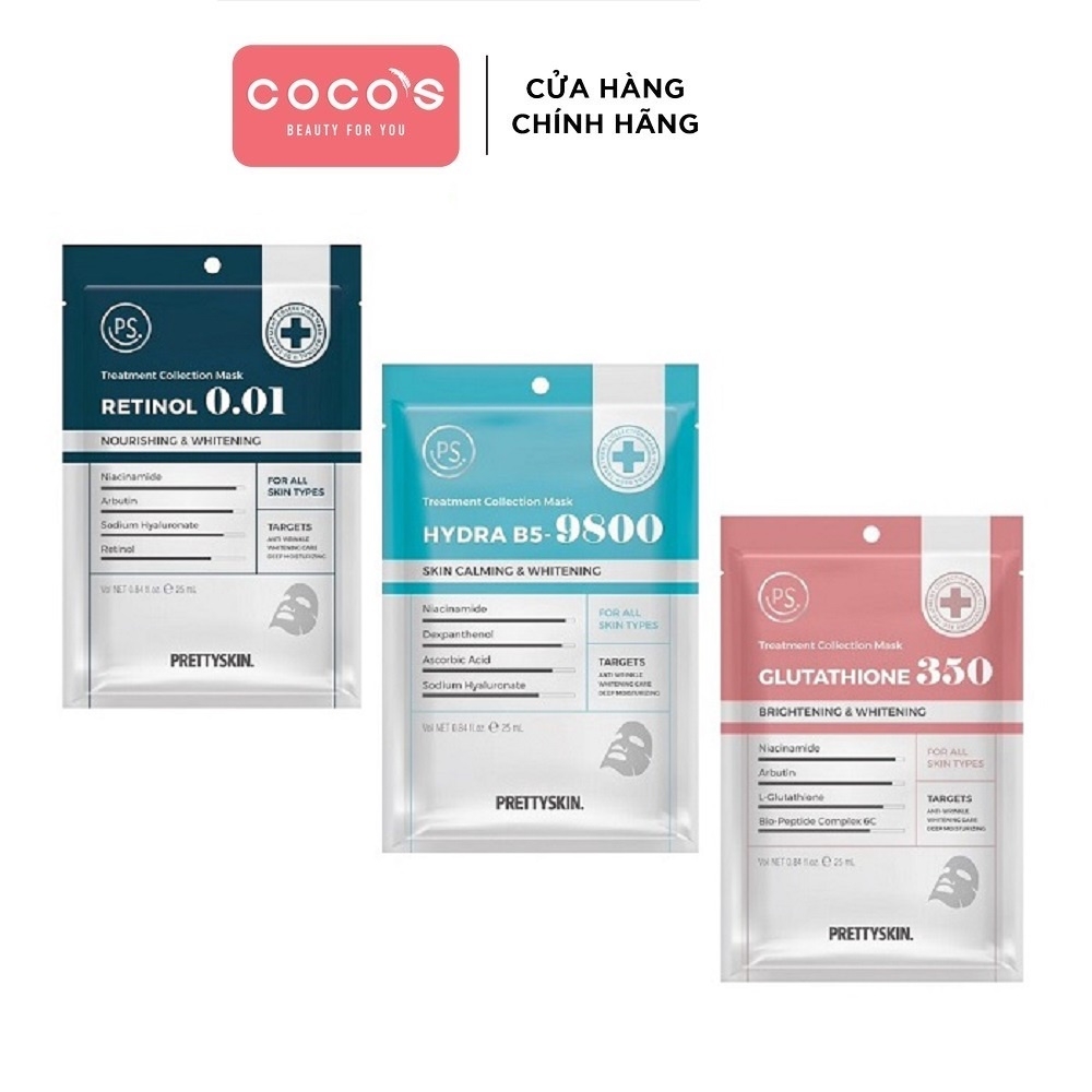 Combo 10 Mặt Nạ Truyền Trắng & Chống Lão Hóa Da TREATMENT COLLECTION PRETTY SKIN (25ml x 10)