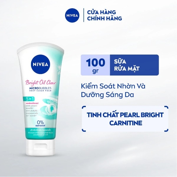Sữa Rửa Mặt NIVEA  Dưỡng Trắng, Ngừa Mụn, Cấp Ẩm 100g