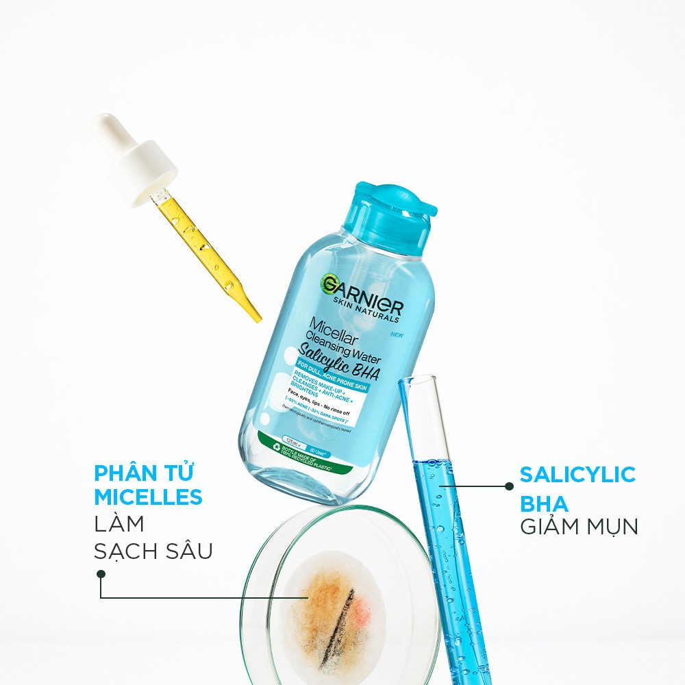 Nước tẩy trang Garnier Cho Da Dầu Mụn Salicylic BHA Micellar 400ml