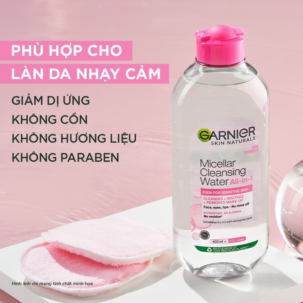 Nước Tẩy Trang Garnier Micellar Cleansing Water For Sensitive Skin Dành Cho Da Nhạy Cảm 400ml