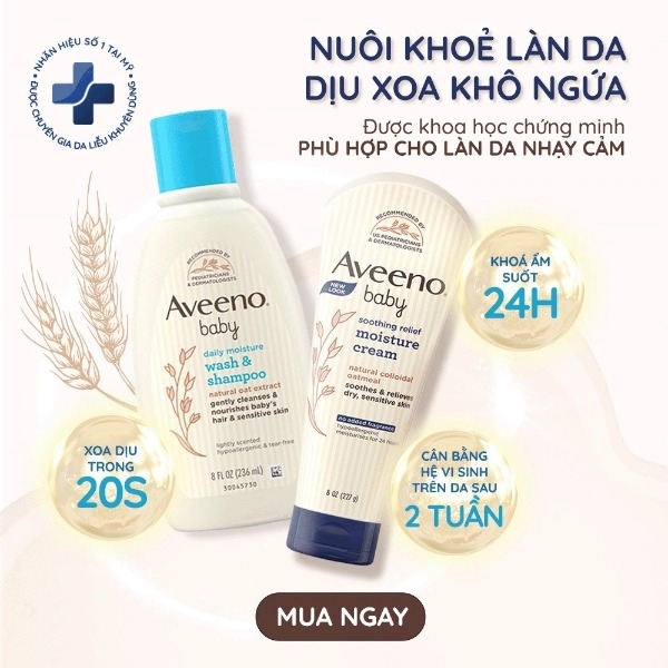 Kem Dưỡng Aveeno Baby Cho Da Khô Và Nhạy Cảm 227g - Xanh Đậm
