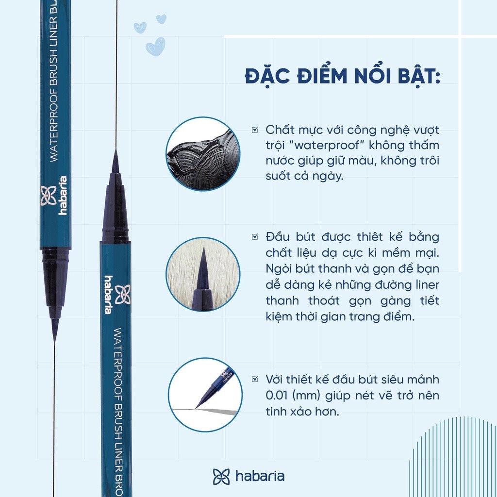 Dạ Kẻ Mắt Habaria Waterproof Brush Liner 1g