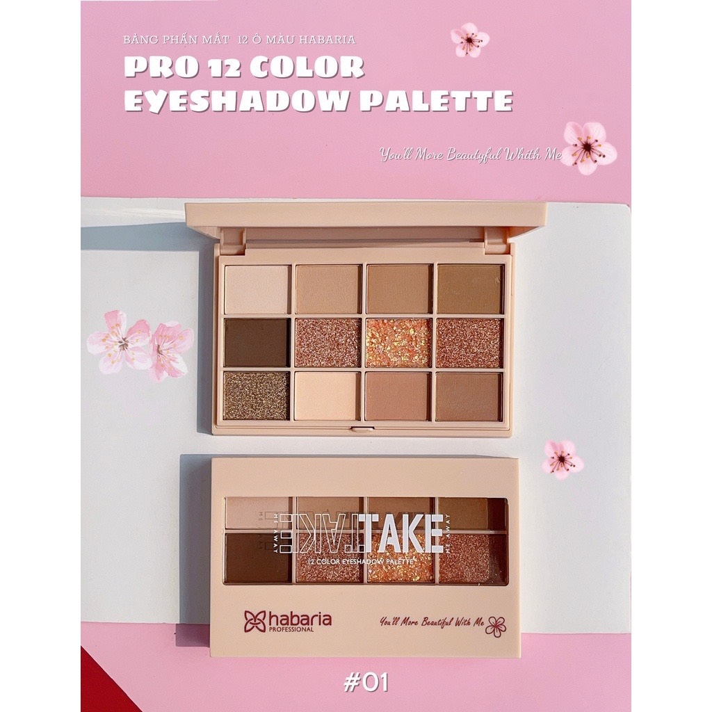 Bảng Phấn Mắt 12 Ô Habaria Color Eyeshadow Palette 12g