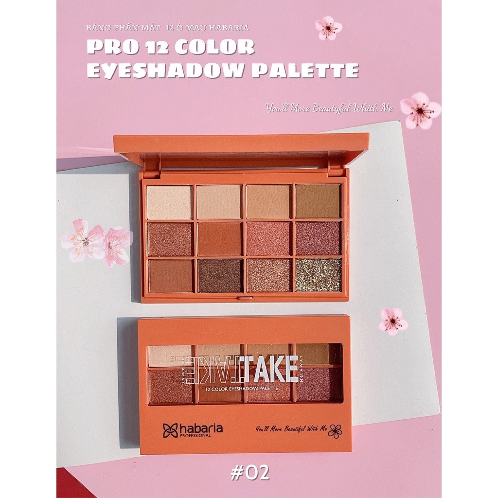 Bảng Phấn Mắt 12 Ô Habaria Color Eyeshadow Palette 12g