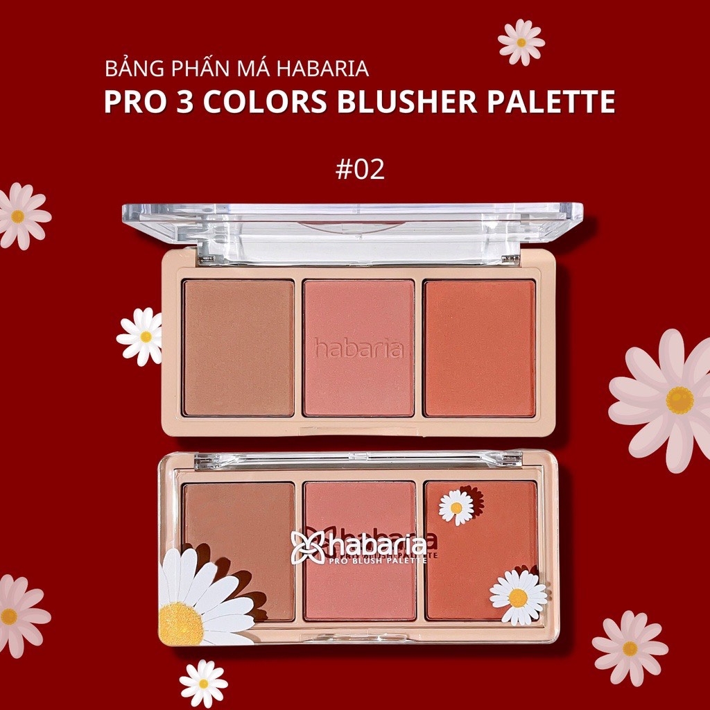 Bảng Phấn Má 3 Ô Habaria 3 Colors Pro Blush Palette 12g