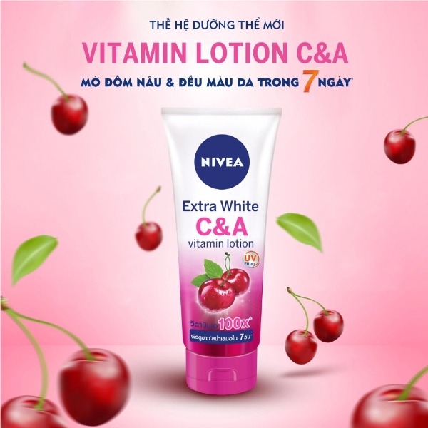 Sữa Dưỡng Thể Nivea Extra White C&A Vitamin Lotion Dưỡng Trắng & Đều Màu Da 180ml