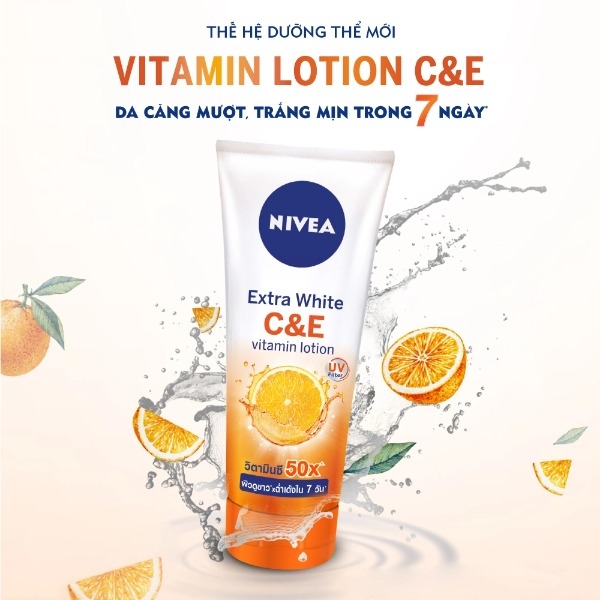 Sữa Dưỡng Thể Nivea Extra White C&E Vitamin Lotion Dưỡng Trắng & Tăng Đàn Hồi Da 180ml