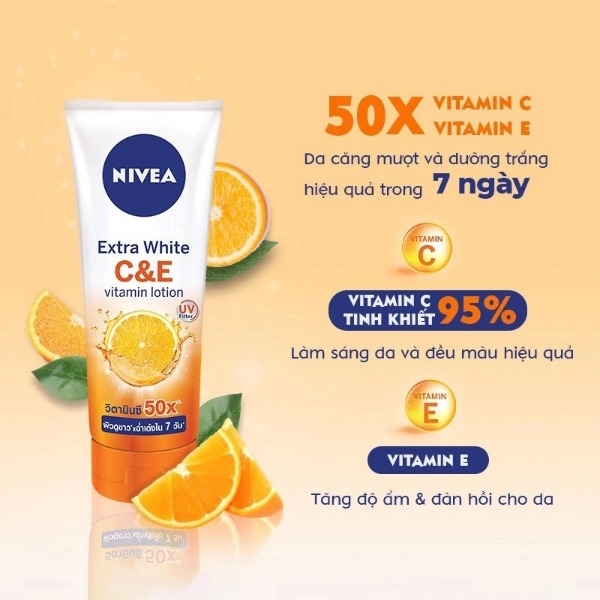 Sữa Dưỡng Thể Nivea Extra White C&E Vitamin Lotion Dưỡng Trắng & Tăng Đàn Hồi Da 180ml