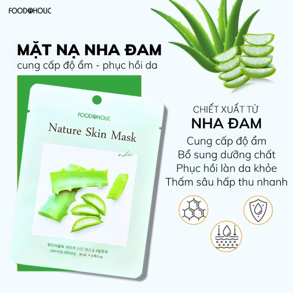 Combo 10 Mặt Nạ Foodaholic Nature Skin Mask Dưỡng Ẩm, Giảm Mụn, Trắng Da 23gx10