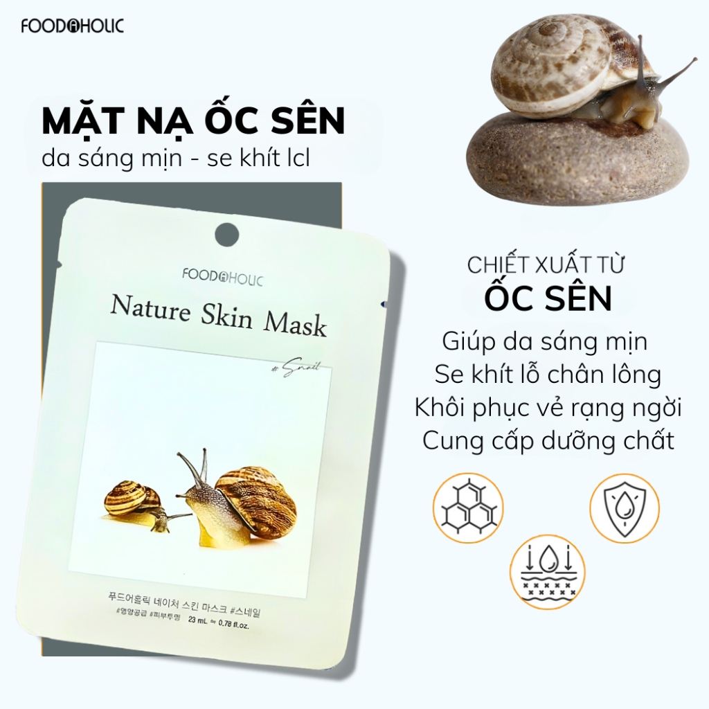 Mặt Nạ Foodaholic Nature Skin Mask, Mặt Nạ Dưỡng Ẩm, Mặt Nạ Giảm Mụn, Mặt Nạ Trắng Da 23g