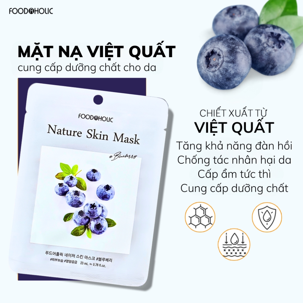 Mặt Nạ Foodaholic Nature Skin Mask, Mặt Nạ Dưỡng Ẩm, Mặt Nạ Giảm Mụn, Mặt Nạ Trắng Da 23g