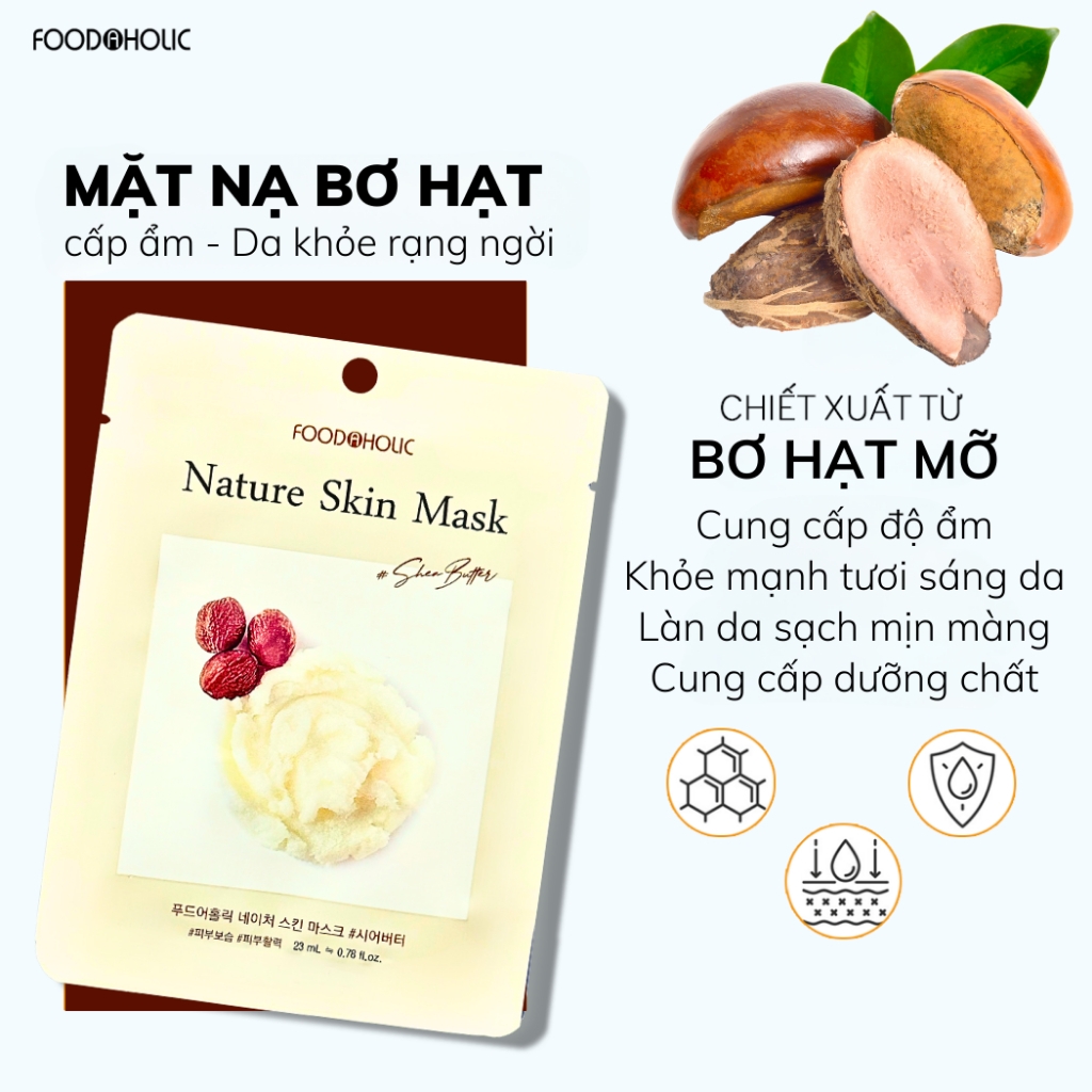 Mặt Nạ Foodaholic Nature Skin Mask, Mặt Nạ Dưỡng Ẩm, Mặt Nạ Giảm Mụn, Mặt Nạ Trắng Da 23g