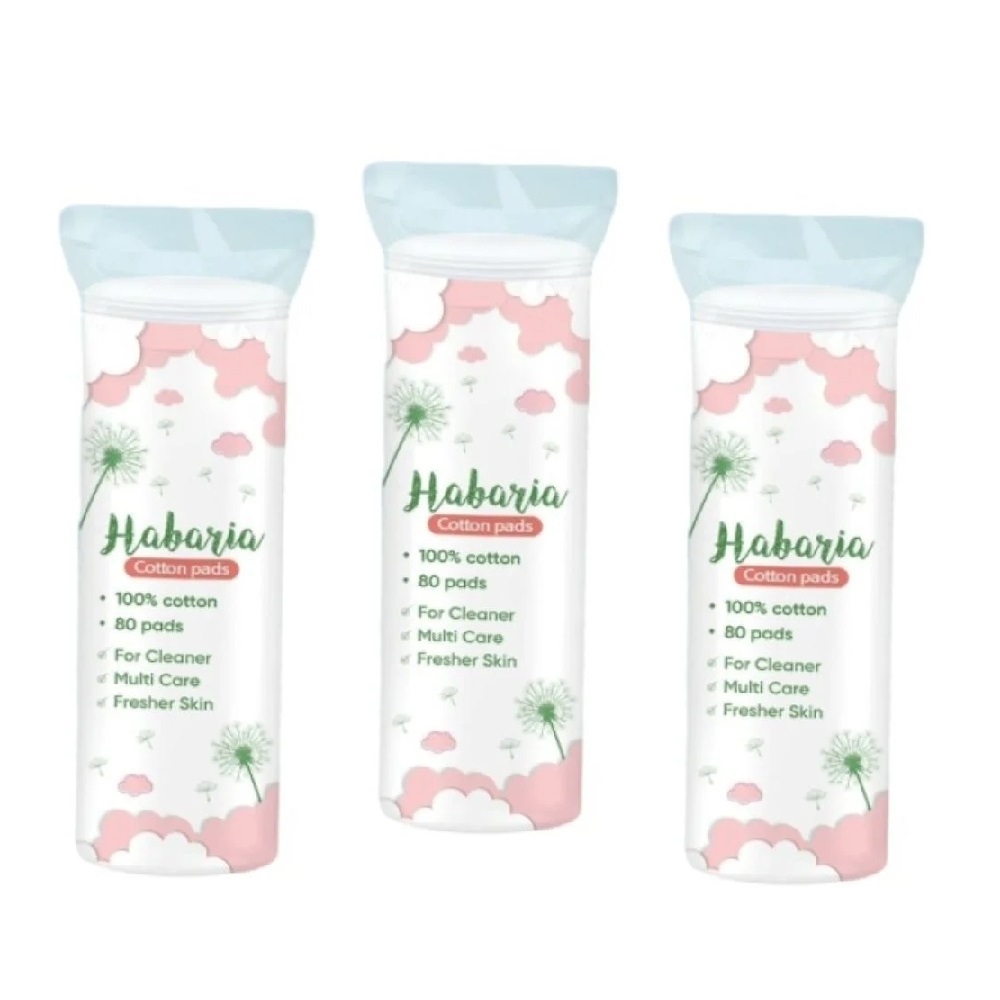 Combo 3 Bông tẩy trang Habaria Cotton Pads Túi Tròn