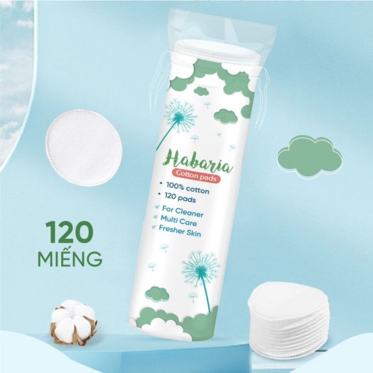 Bông tẩy trang Habaria Cotton Pads Túi Tròn