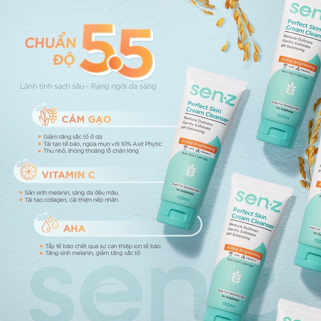 Nước Tẩy Trang SENZ Cấp Ẩm, Sạch Sâu, Sáng Da Micellar Water 250ml - CÁM GẠO