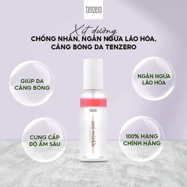 Xịt Dưỡng 2 Tầng Tenzero Signature Dual Spray Ampoule – Anti Wrinkle 120ml (Hồng)