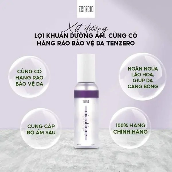 Xịt Dưỡng 2 Tầng Tenzero Signature Dual Spray Ampoule – Microbiome 120ml (Tím)