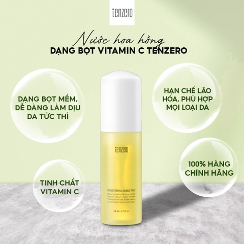 Toner Tạo Bọt Tenzero Intense Bubble Toner Giúp Sáng Da Mờ Thâm Nám 140ml