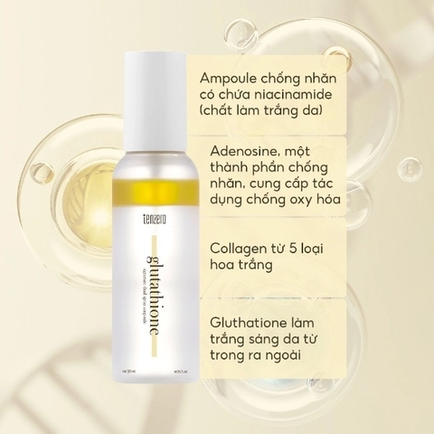 Xịt Dưỡng 2 Tầng Tenzero Signature Dual Spray Ampoule – Glutathione 120ml (Vàng)