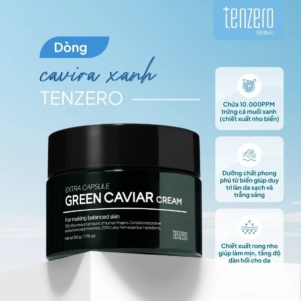 Kem Dưỡng Rong Nho Tenzero Green Caviar Cream 50g