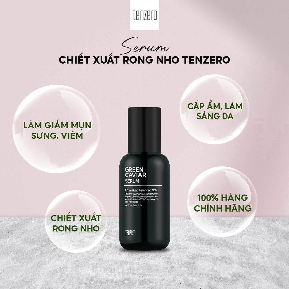 Serum Tinh Chất Rong Nho Tenzero Green Caviar Phục Hồi Và Tăng Độ Đàn Hồi Da 50g