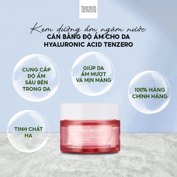 Kem Dưỡng Cấp Nước, Làm Sáng Da Tenzero Hyaluronic Acid Hydrating Water Cream 50g