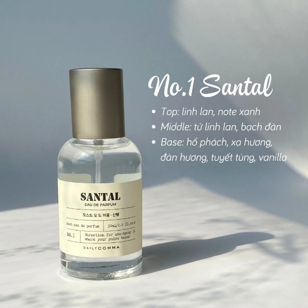 Nước hoa Santal Eau De Parfum DailyComma 30ml (Nhiều mùi hương)