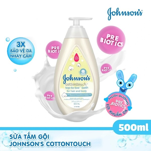Sữa Tắm Gội Toàn Thân Johnson's Baby Cotton Touch Top-To-Toe Bath Bath For Hair And Body 200ml