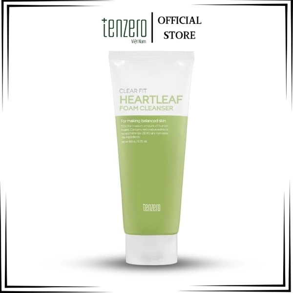 Sữa Rửa Mặt Chiết Xuất Rau Diếp Cá Tenzero Clear Fit Heartleaf Foam Cleanser Dành Cho Da Mụn 180g