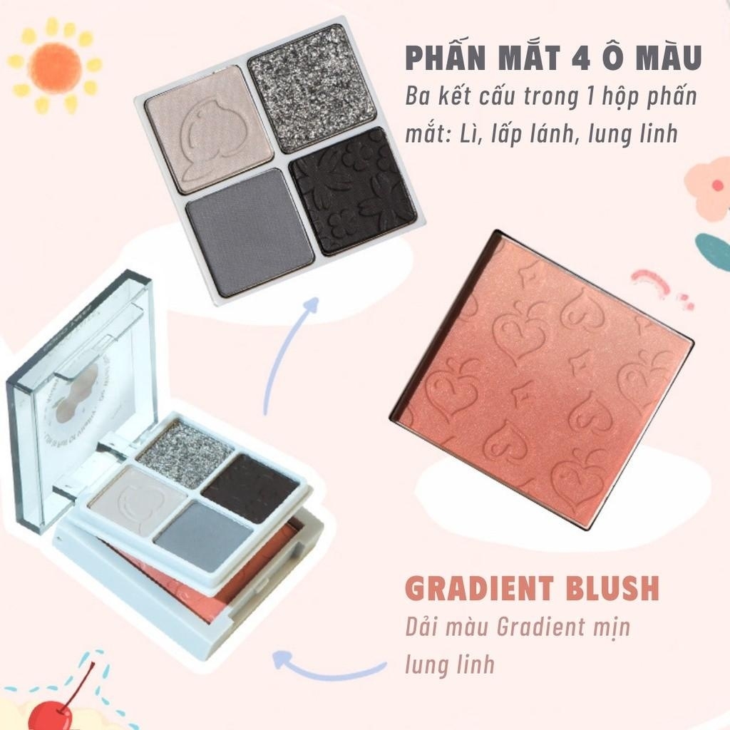 Bảng Phấn Mắt Kèm Phấn Má 2 In 1 Quả Đào Gogo Tales