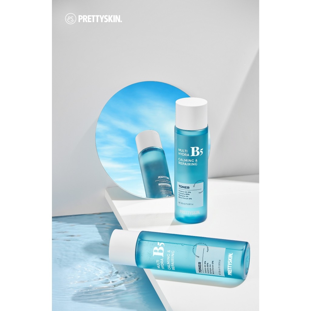 Nước hoa hồng Pretty Skin Multi Hydra B5 Calming & Repairing Toner 205ml