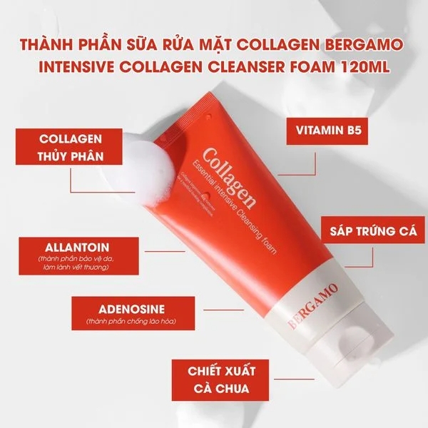Sữa Rửa Mặt Bergamo  Intensive Cleanser Foam 120ml