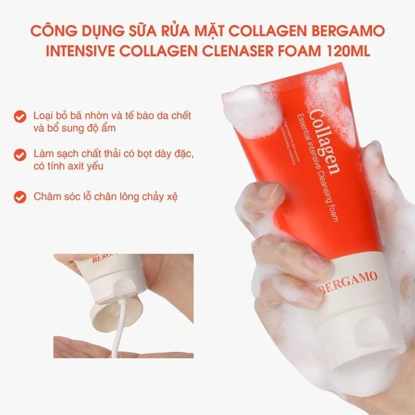 Sữa Rửa Mặt Bergamo  Intensive Cleanser Foam 120ml