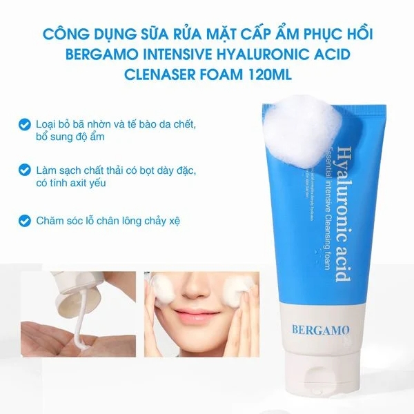 Sữa Rửa Mặt Bergamo  Intensive Cleanser Foam 120ml