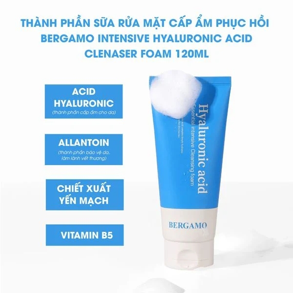 Sữa Rửa Mặt Bergamo  Intensive Cleanser Foam 120ml