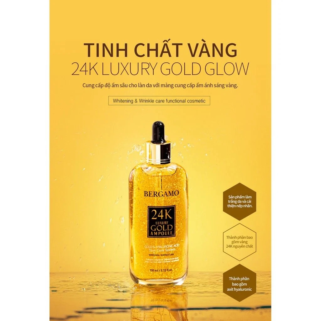 Serum Vàng Bergamo 24k Luxury Gold Ampoule 110ml