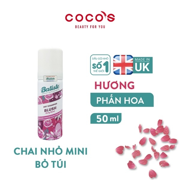 Dầu Gội Khô Batiste Dry Shampoo 200ml