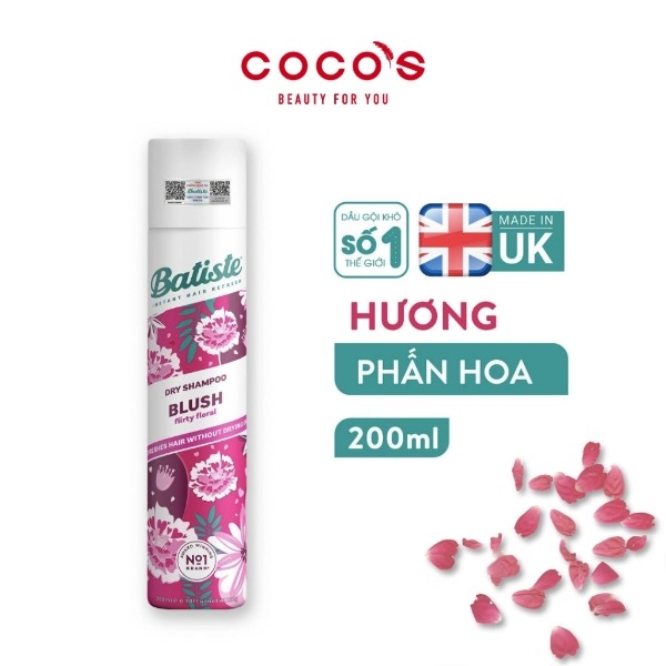 Dầu Gội Khô Batiste Dry Shampoo 200ml