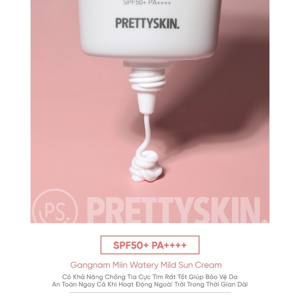 Kem Chống Nắng Gangnam Watery Mild Kem Chống Nắng Phổ Rộng Nâng Tone Cấp Nước Cho Da Khô SPF 50+ PA++++ 50ml