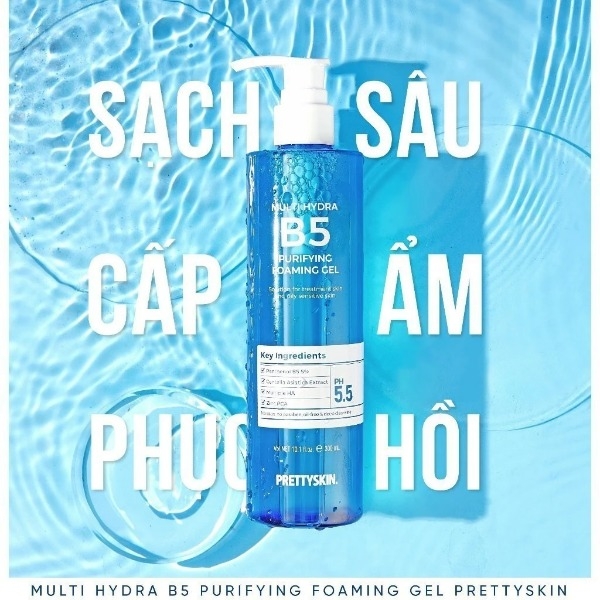 Sữa Rửa Mặt Pretty Skin Multi Hydra B5 Purifying Foaming Gel Dạng Gel Mọi Loại Da 300ml