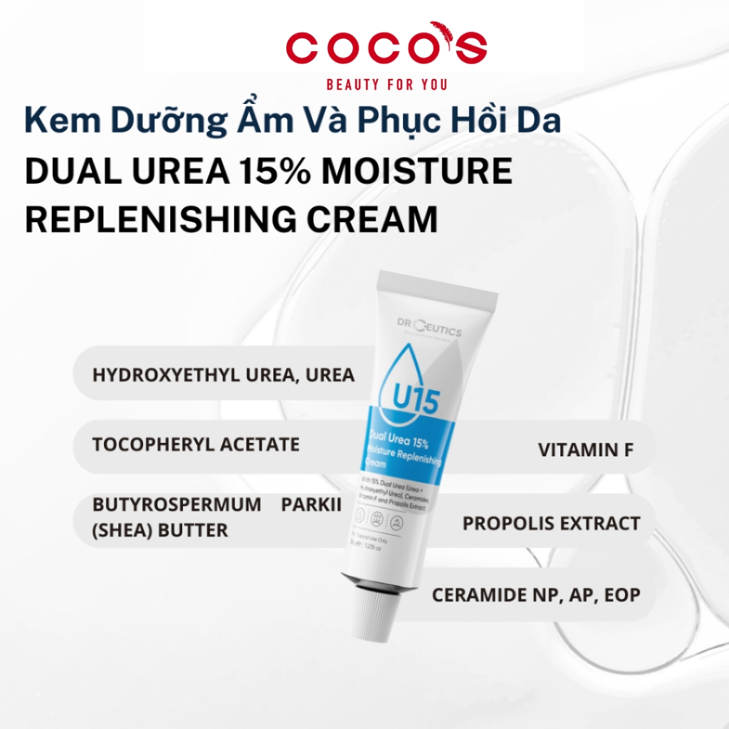 Kem Dưỡng Ẩm DrCeutics Dual Urea 15% Moisture Replenishing Cream Kem Dưỡng Cải Thiện Các Vấn Đề Về Da 35g