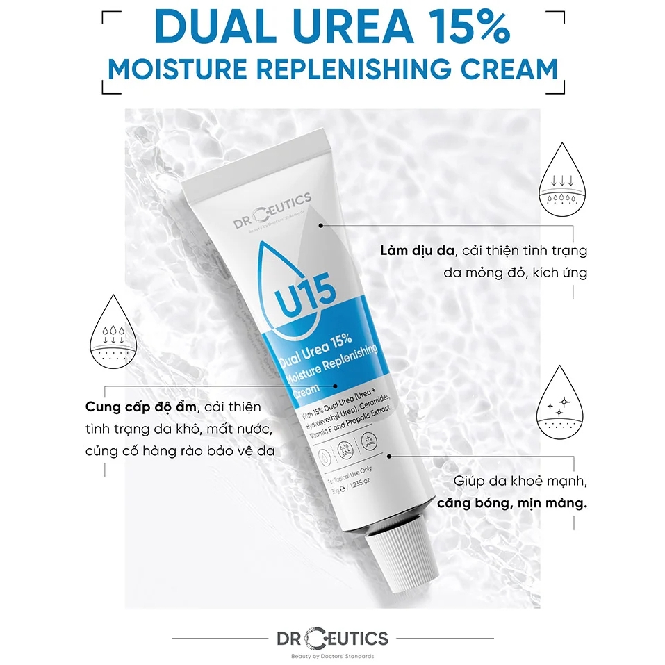 Kem Dưỡng Ẩm DrCeutics Dual Urea 15% Moisture Replenishing Cream Kem Dưỡng Cải Thiện Các Vấn Đề Về Da 35g