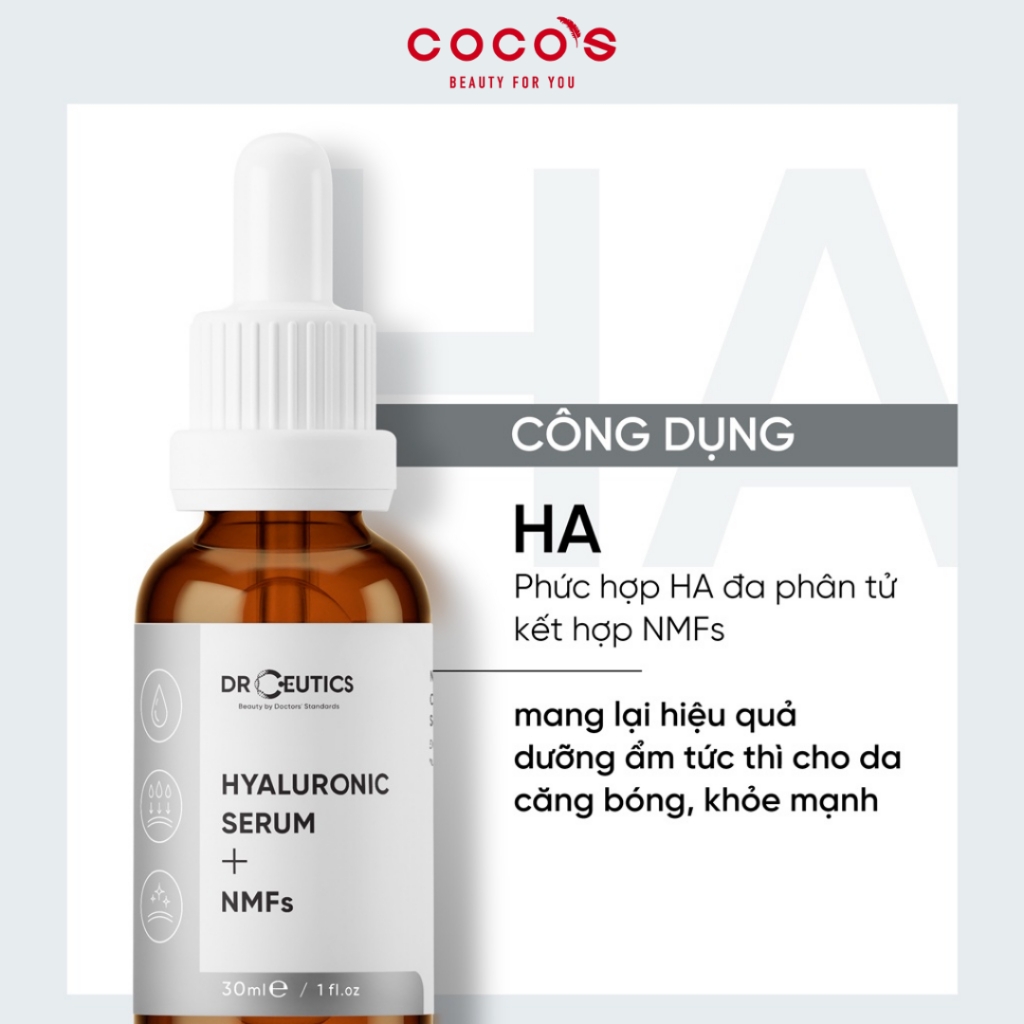 Tinh Chất DrCeutics Hyaluronic Acid + NMFs Serum Cấp Ẩm Và Căng Bóng Da 30ml/100g